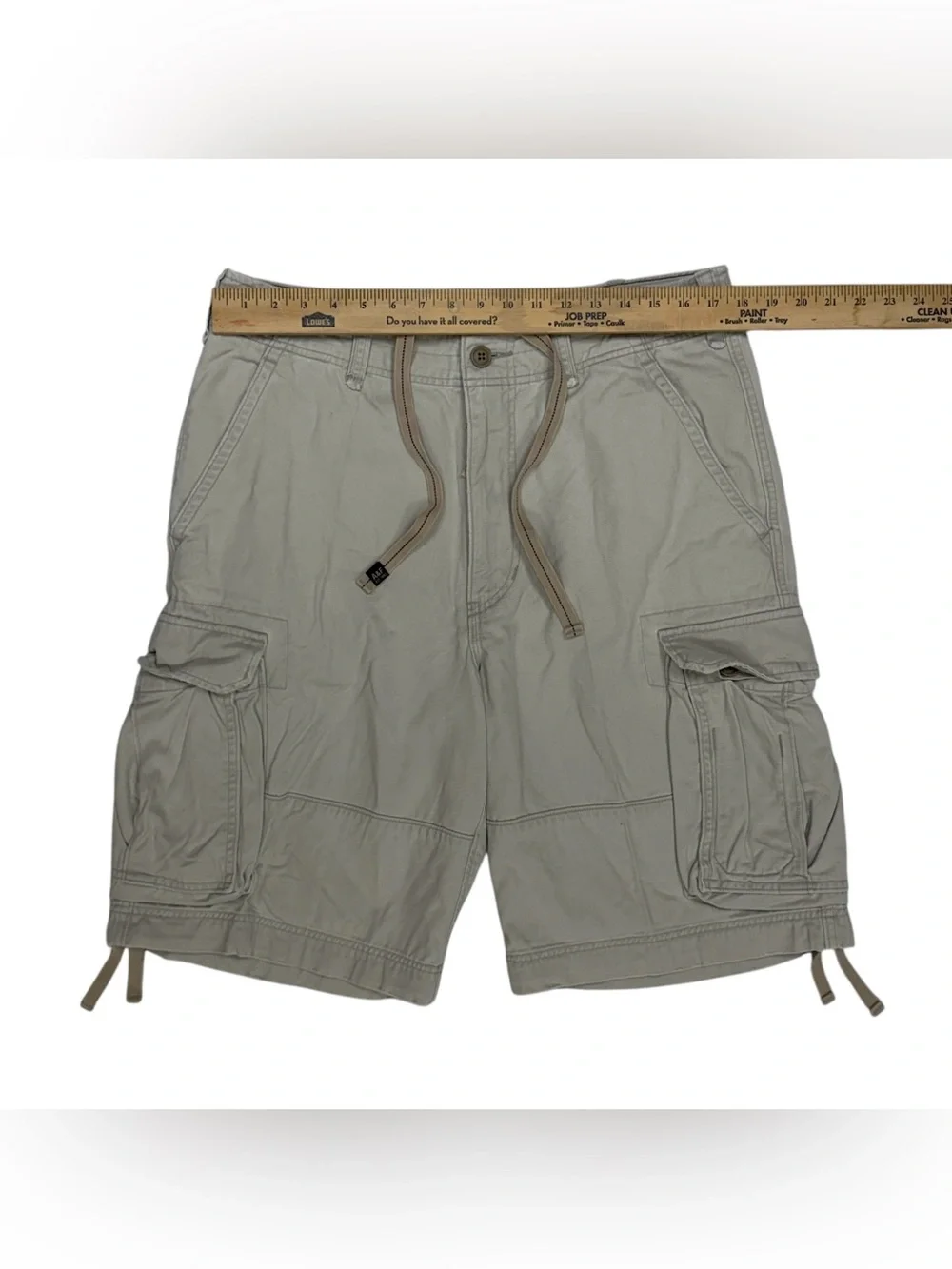 Vintage Abercrombie & Fitch Military Cargo Shorts Men 33 Beige Paratrooper Baggy